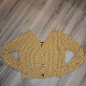 Moon & Madison Yellow Button-Up Cardigan
